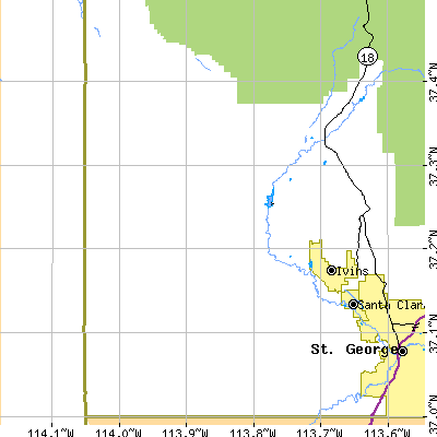 Zip code 84733 close-up map