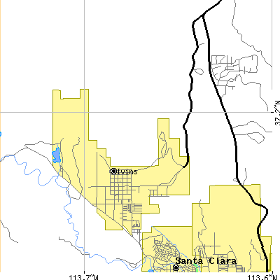 Zip code 84738 close-up map