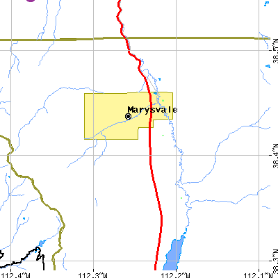 Zip code 84750 close-up map