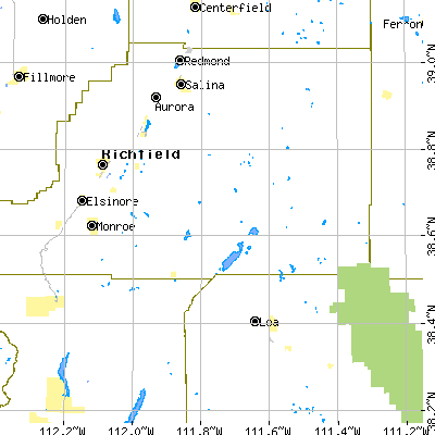 Zip code 84754 close-up map