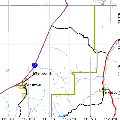 Zip code 84760 close-up map