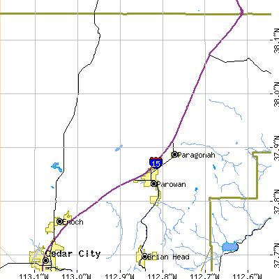 Zip code 84761 close-up map