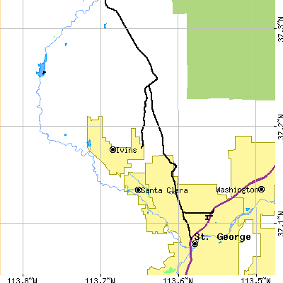 Zip code 84770 close-up map