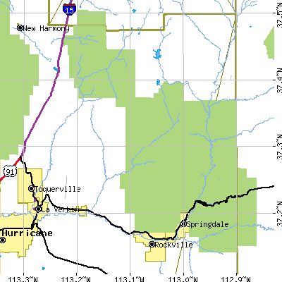 Zip code 84779 close-up map