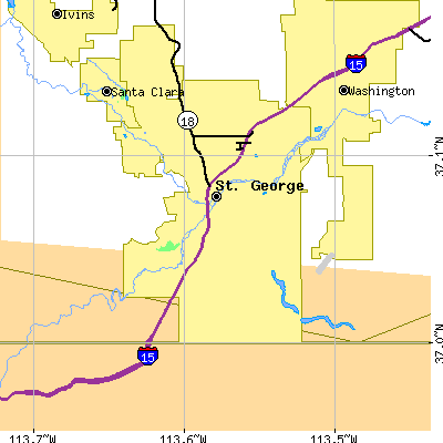 Zip code 84790 close-up map