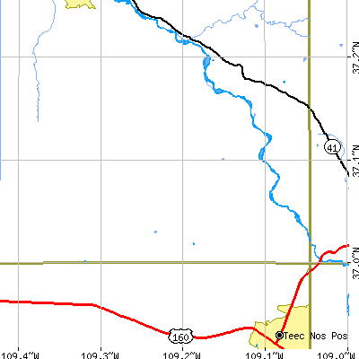 Zip code 86514 close-up map