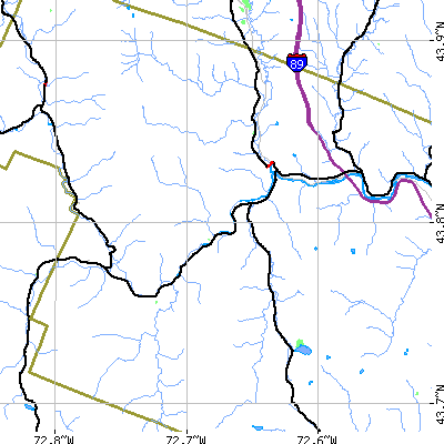 Zip code 05032 close-up map