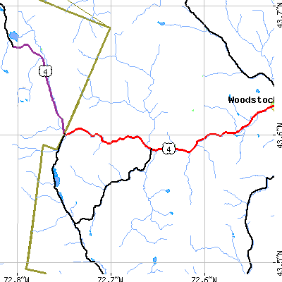 Zip code 05035 close-up map