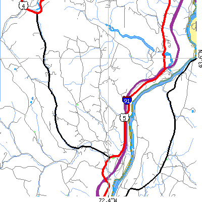 Zip code 05048 close-up map