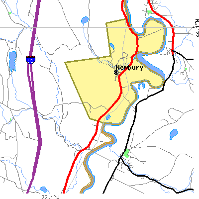 Zip code 05051 close-up map