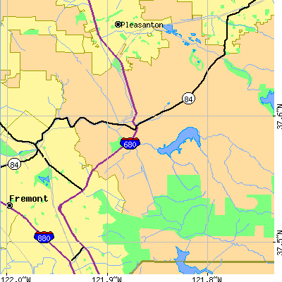 Zip code 94586 close-up map