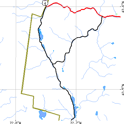 Zip code 05056 close-up map