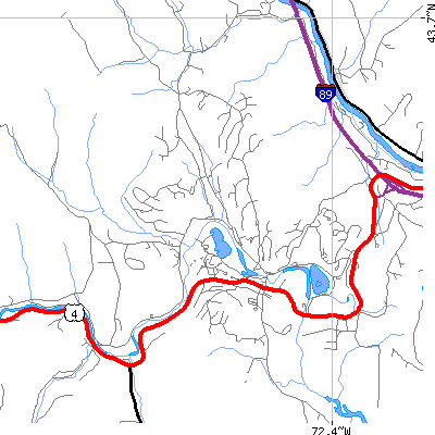 Zip code 05059 close-up map