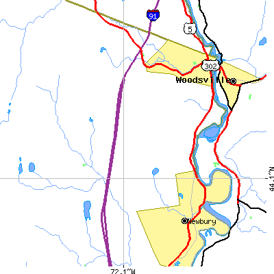 Zip code 05081 close-up map