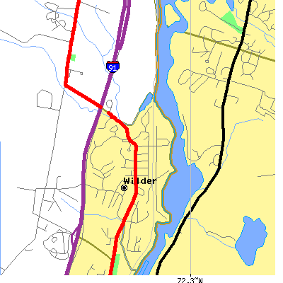 Zip code 05088 close-up map
