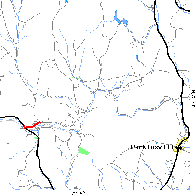 Zip code 05142 close-up map