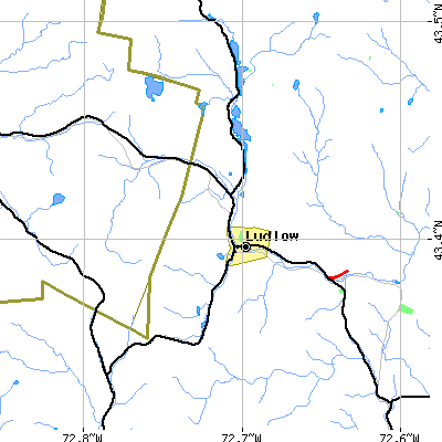 Zip code 05149 close-up map