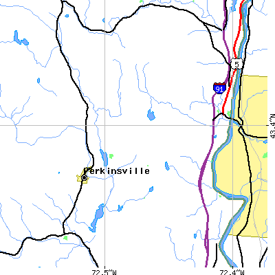 Zip code 05151 close-up map