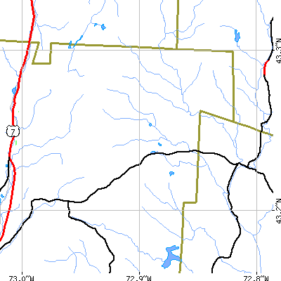 Zip code 05152 close-up map