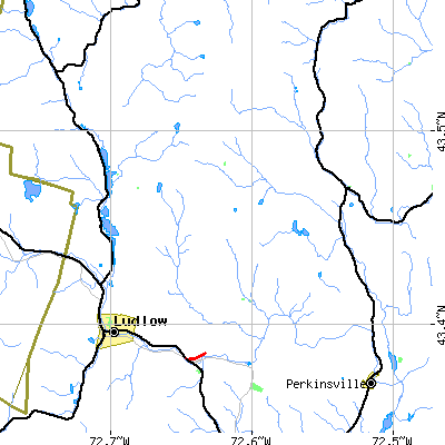 Zip code 05153 close-up map