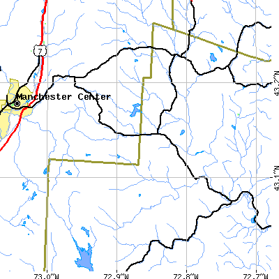 Zip code 05155 close-up map