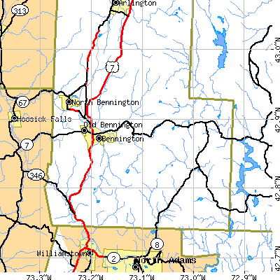 Zip code 05201 close-up map