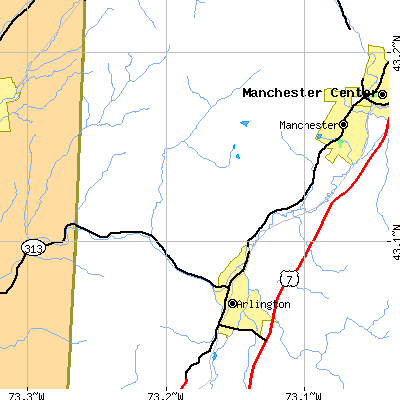 Zip code 05250 close-up map