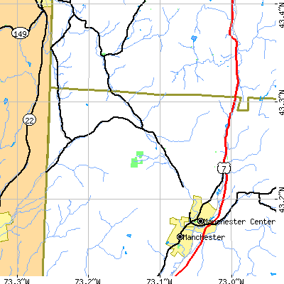 Zip code 05251 close-up map
