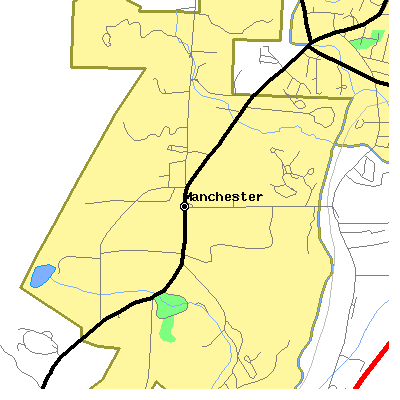 Zip code 05254 close-up map