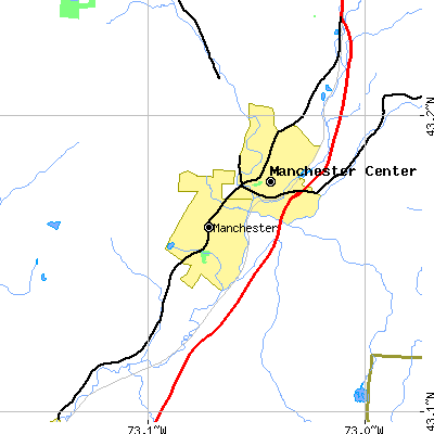 Zip code 05255 close-up map
