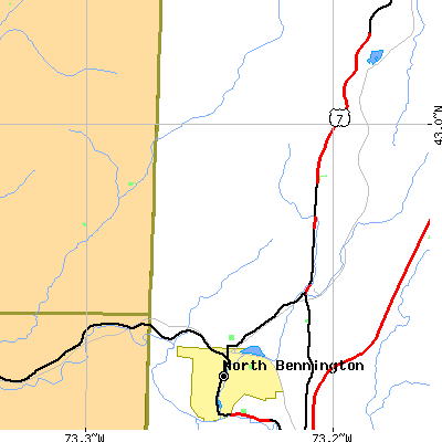 Zip code 05257 close-up map