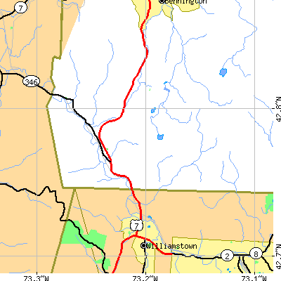 Zip code 05261 close-up map