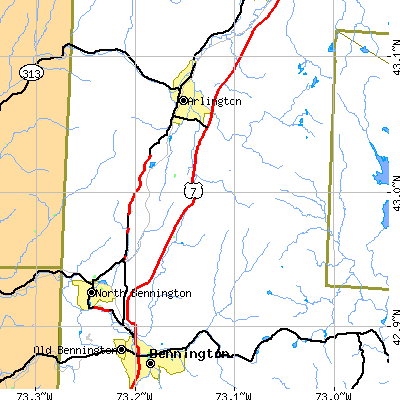 Zip code 05262 close-up map