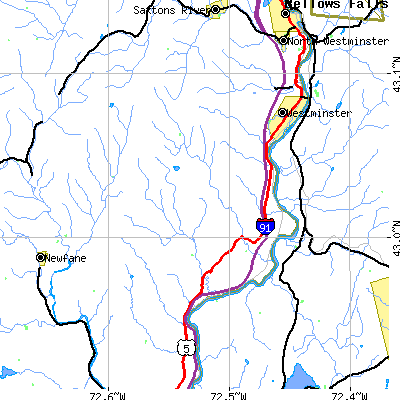 Zip code 05346 close-up map