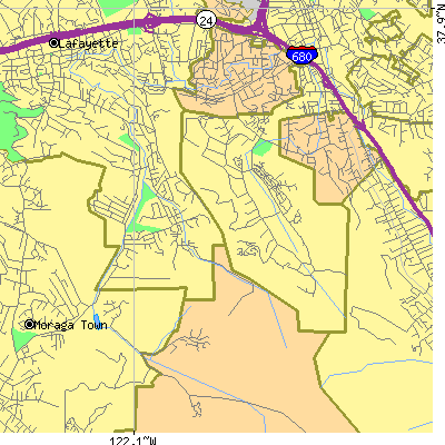 Zip code 94595 close-up map