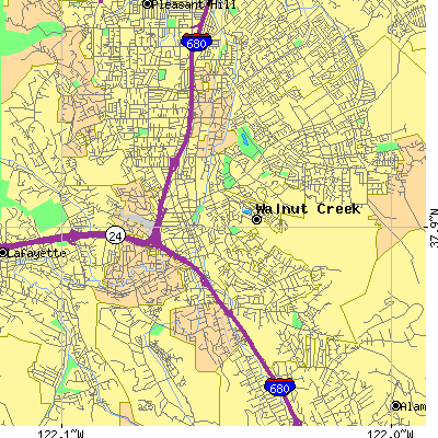 Zip code 94596 close-up map