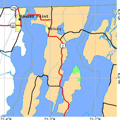 Zip code 05440 close-up map