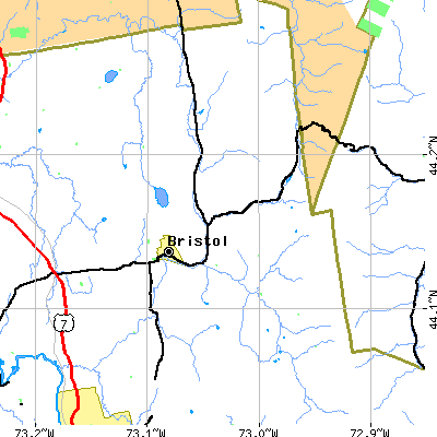 Zip code 05443 close-up map