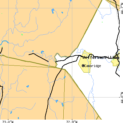 Zip code 05444 close-up map