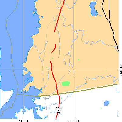 Zip code 05445 close-up map