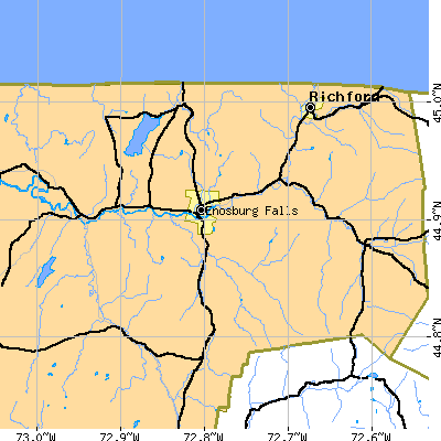 Zip code 05450 close-up map