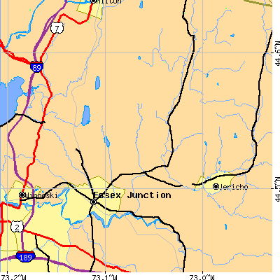 Zip code 05452 close-up map