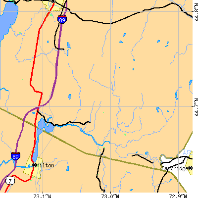Zip code 05454 close-up map
