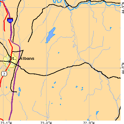 Zip code 05455 close-up map