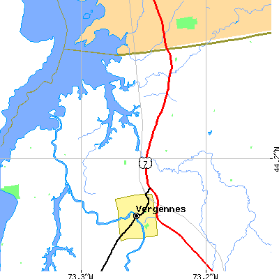 Zip code 05456 close-up map