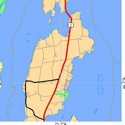 Zip code 05458 close-up map