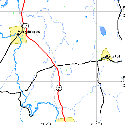 Zip code 05472 close-up map