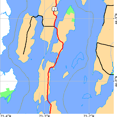 Zip code 05474 close-up map