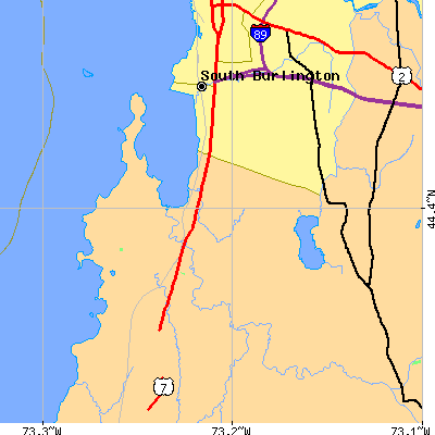Zip code 05482 close-up map