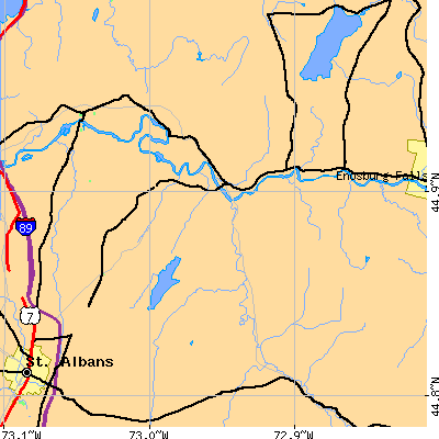 Zip code 05483 close-up map